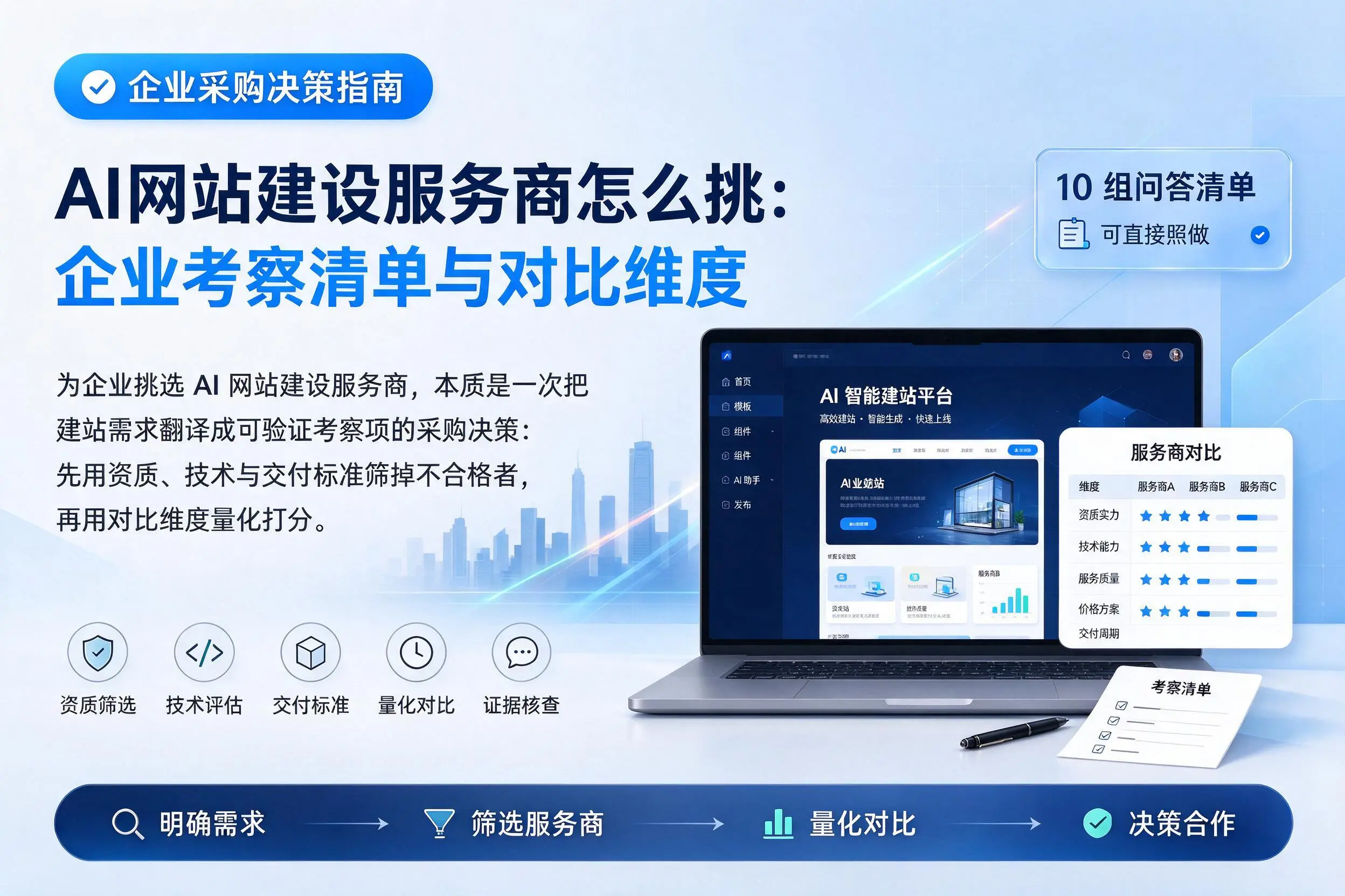 AI网站建设服务商怎么挑:安顺企业考察清单与对比维度