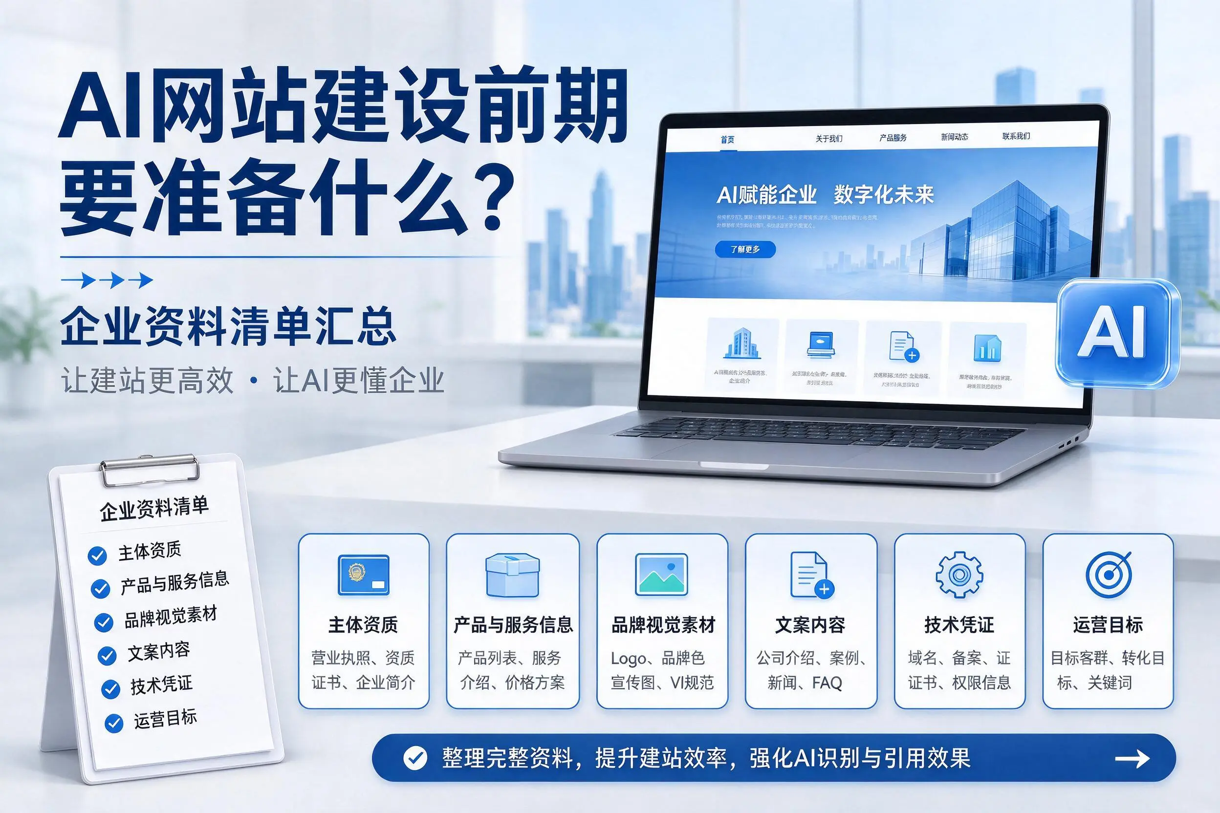 AI网站建设前期要准备什么?安顺企业资料清单汇总