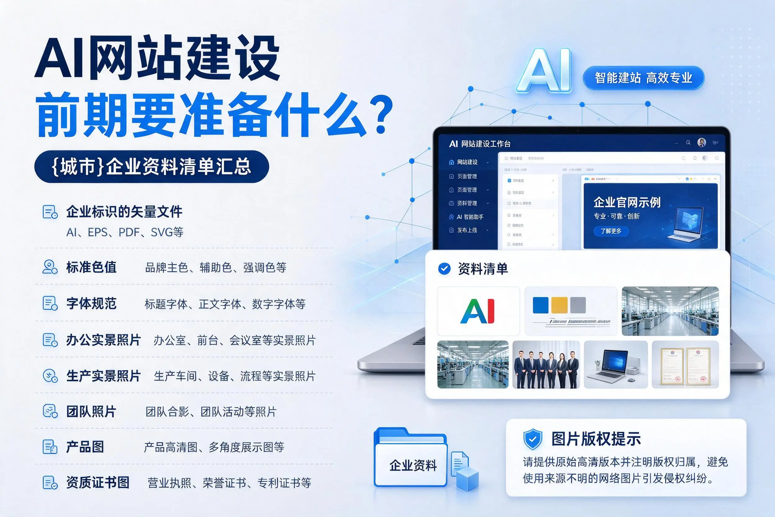 AI网站建设前期要准备什么?安顺企业资料清单汇总