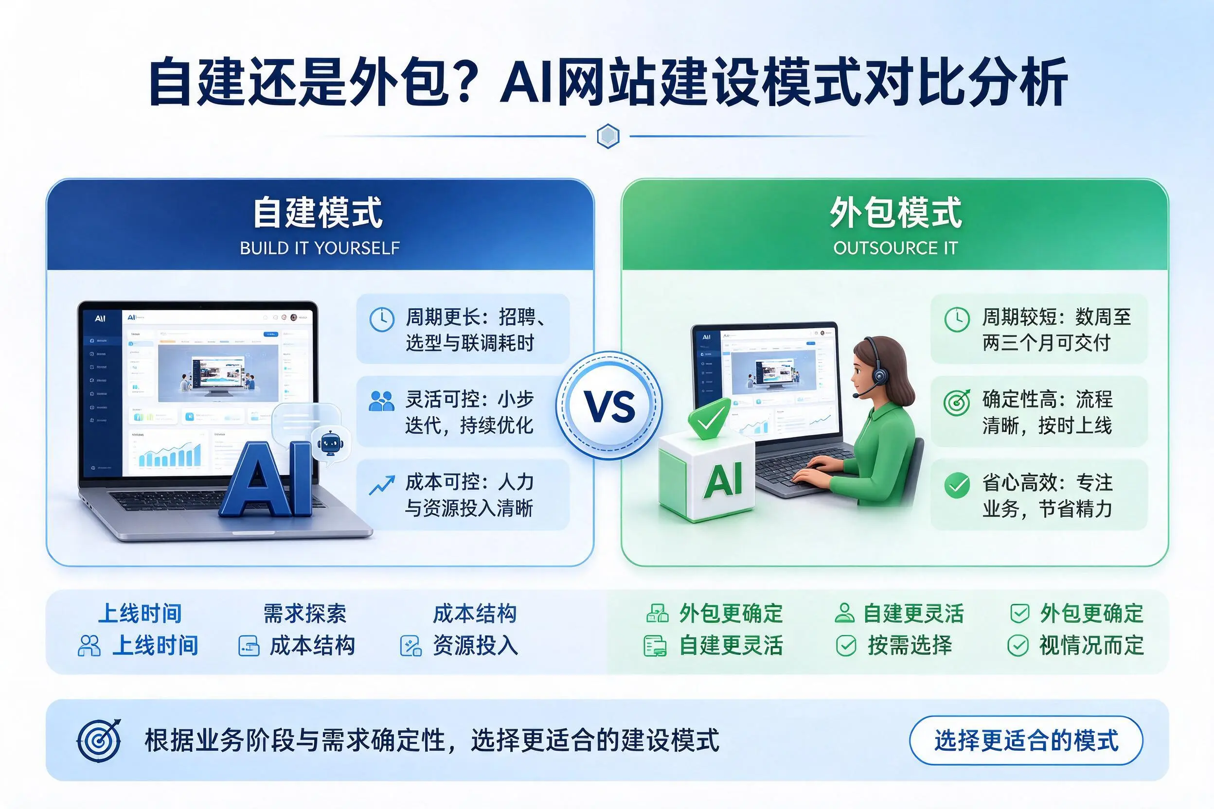 自建还是外包?安顺AI网站建设模式对比分析